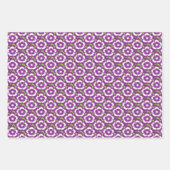ヴィンテージ紫フローラディアンツスバルバータパターン ラッピングペーパーシート (正面3)