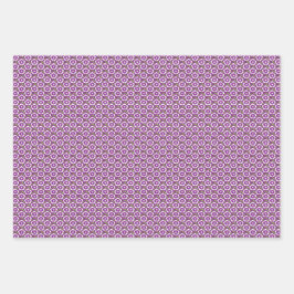 ヴィンテージ紫フローラディアンツスバルバータパターン ラッピングペーパーシート