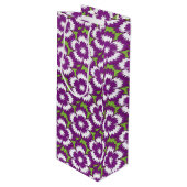 ヴィンテージ紫フローラディアンツスバルバータパターン ワインギフトバッグ (正面アングル)