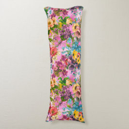 ヴィンテージ紫フローラピンク ボディピロー