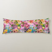 ヴィンテージ紫フローラピンク ボディピロー (正面)