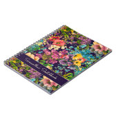 ヴィンテージ紫フローラブラックパターンモノグラム ノートブック (左側)