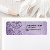 ヴィンテージ紫フローラ住所 シール (インサイチュ)