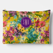 ヴィンテージ紫フローラ黄模様モノグラム アクセサリーポーチ (正面)