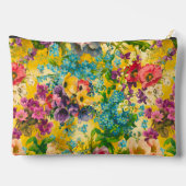 ヴィンテージ紫フローラ黄模様モノグラム アクセサリーポーチ (裏面)