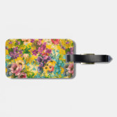 ヴィンテージ紫フローラ黄模様モノグラム ラゲッジタグ (裏面横)