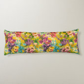 ヴィンテージ紫フローラ黄色模様 ボディピロー (裏面)