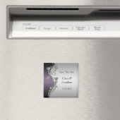 ヴィンテージ紫ブラックシルバー日付を保存 マグネット (インサイチュ (食洗機))