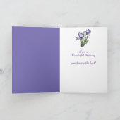 ヴィンテージ紫ホワイトアイリス花義理の妹 カード (内部)