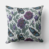 ヴィンテージ紫マゼンタフローラ アウトドアクッション (裏面)