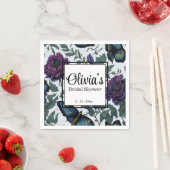 ヴィンテージ紫マゼンタフローラ スタンダードカクテルナプキン (インサイチュ)