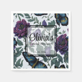 ヴィンテージ紫マゼンタフローラ スタンダードカクテルナプキン