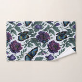 ヴィンテージ紫マゼンタフローラ ハンドタオル (ハンドタオル)