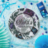 ヴィンテージ紫マゼンタフローラ ペーパープレート (パーティー)