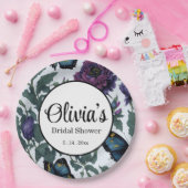 ヴィンテージ紫マゼンタフローラ ペーパープレート (パーティー)