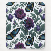 ヴィンテージ紫マゼンタフローラ マウスパッド (正面)