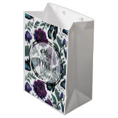 ヴィンテージ紫マゼンタフローラ ミディアムペーパーバッグ (正面アングル)