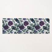 ヴィンテージ紫マゼンタフローラ ヨガマット (正面(横))