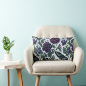 ヴィンテージ紫マゼンタフローラ ランバークッション (椅子)