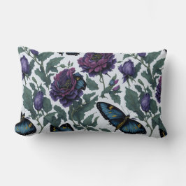 ヴィンテージ紫マゼンタフローラ ランバークッション