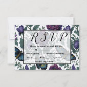 ヴィンテージ紫マゼンタフローラ 出欠カード (正面)