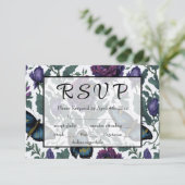 ヴィンテージ紫マゼンタフローラ 出欠カード (スタンド正面)