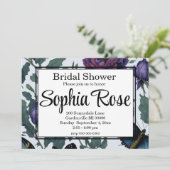 ヴィンテージ紫マゼンタフローラ 招待状 (スタンド正面)