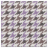 ヴィンテージ紫千鳥格子の茶色紋理 ファブリック (クローズアップ)