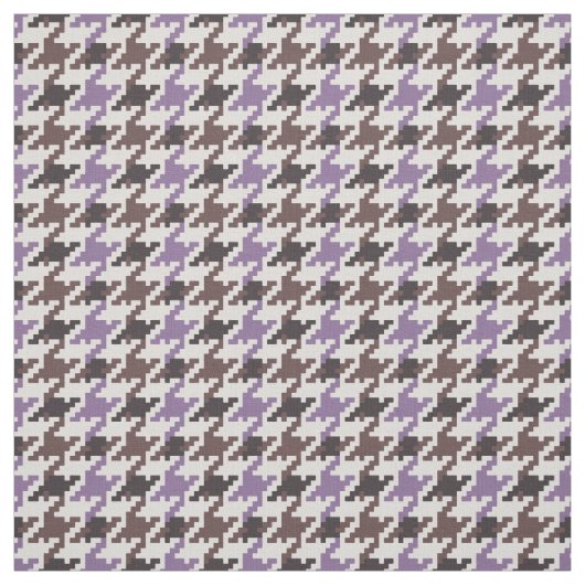 ヴィンテージ紫千鳥格子の茶色紋理 ファブリック (見本)