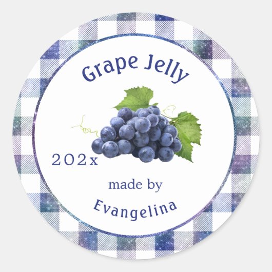 ヴィンテージ紫色のグレープジェリーキャニングカラフルホテル ラウンドシール (正面)