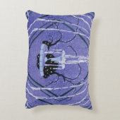 ヴィンテージ紫色の噴水アールデコパターン アクセントクッション (裏面(縦))