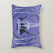 ヴィンテージ紫色の噴水アールデコパターン アクセントクッション (正面(垂直))