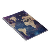 ヴィンテージ紫色の天空の世界地図(11) ノートブック (右側)