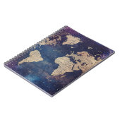ヴィンテージ紫色の天空の世界地図(11) ノートブック (左側)