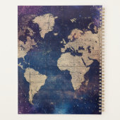 ヴィンテージ紫色の天空の世界地図(11) プランナー手帳 (裏面)