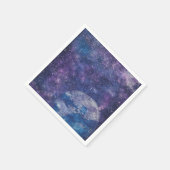 ヴィンテージ紫色の天空の世界地図(12) スタンダードカクテルナプキン (角)