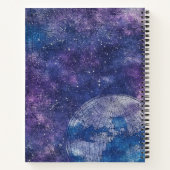 ヴィンテージ紫色の天空の世界地図(12) ノートブック (裏面)