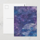 ヴィンテージ紫色の天空の世界地図(12) ポストカード (正面/裏面)