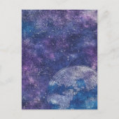 ヴィンテージ紫色の天空の世界地図(12) ポストカード (正面)