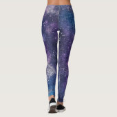 ヴィンテージ紫色の天空の世界地図(12) レギンス (裏面)