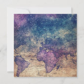 ヴィンテージ紫色の天空の世界地図(13) (正面)