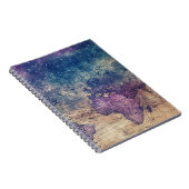 ヴィンテージ紫色の天空の世界地図(13) ノートブック (右側)