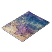 ヴィンテージ紫色の天空の世界地図(13) ノートブック (左側)