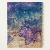 ヴィンテージ紫色の天空の世界地図(13) プランナー手帳 (裏面)