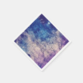 ヴィンテージ紫色の天空の世界地図(14) スタンダードカクテルナプキン (角)