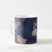 ヴィンテージ紫色の天空の世界地図(5) コーヒーマグカップ (正面左)