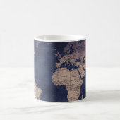 ヴィンテージ紫色の天空の世界地図(5) コーヒーマグカップ (中央)