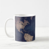 ヴィンテージ紫色の天空の世界地図(5) コーヒーマグカップ (左)