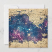 ヴィンテージ紫色の天空の世界地図(6) (正面)