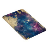 ヴィンテージ紫色の天空の世界地図(6) マグネット (右側)